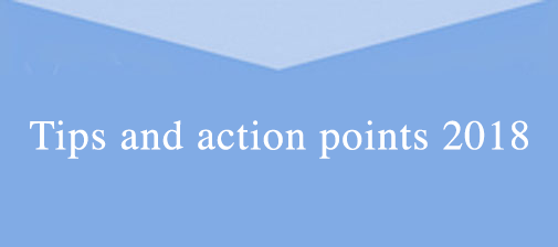 Tips and action points 2018